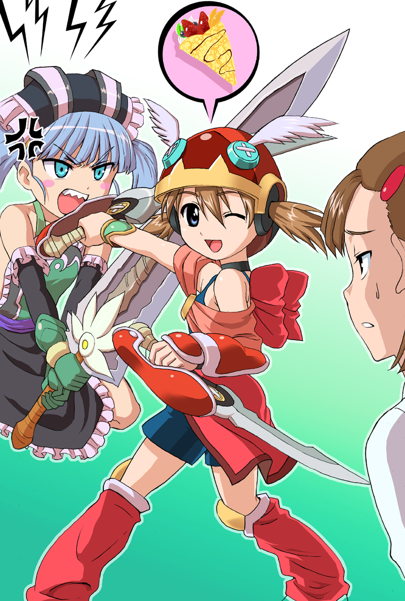 gretel, akazukin, and kinoshita ringo (otogi-juushi akazukin) drawn by g-tetsu