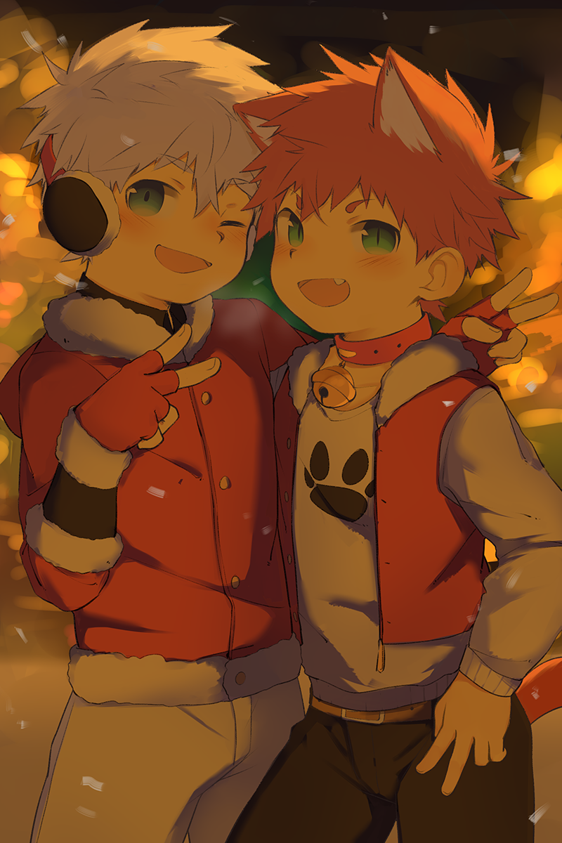 shishi chan and ion kun (original) drawn by ikutsuki