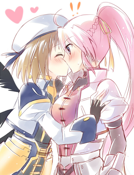yagami hayate and signum (lyrical nanoha and 2 more) drawn by kuguri_oimo