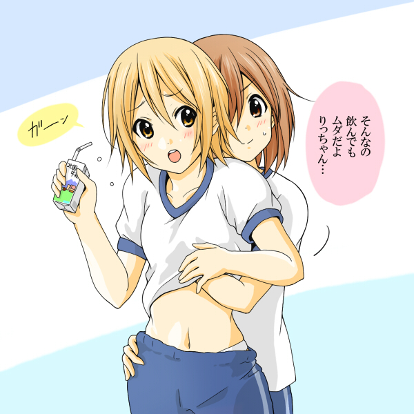 hirasawa yui and tainaka ritsu (k-on!) drawn by sawanatsu_mikan