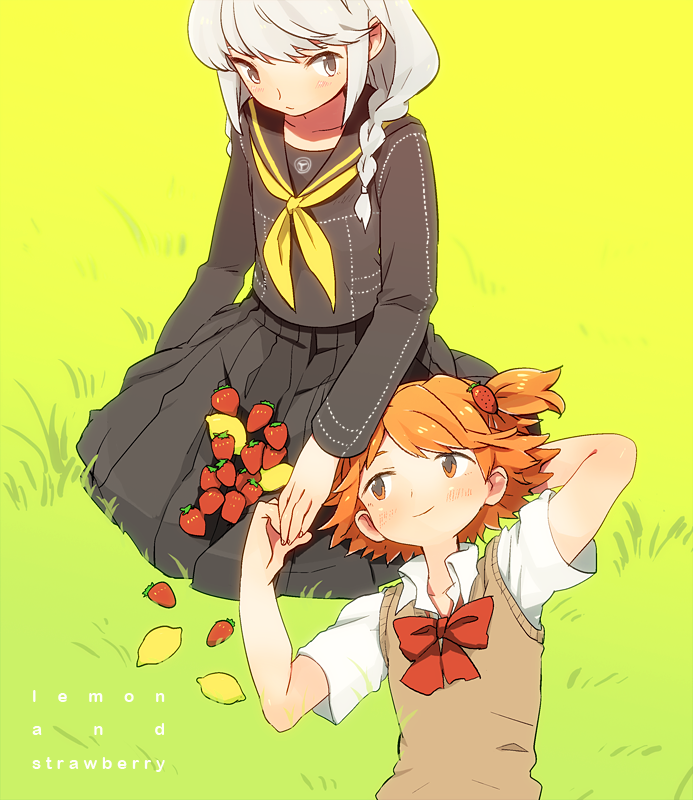 narukami yu and hanamura yousuke (persona and 1 more) drawn by dadami