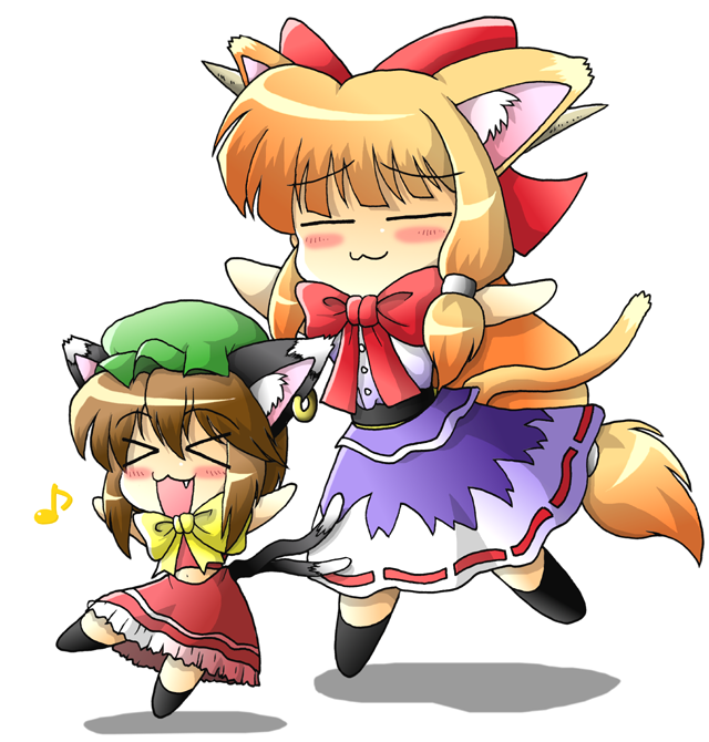 chen and ibuki suika (touhou) drawn by pic2_toshi