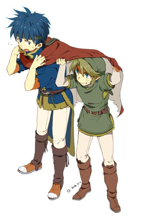 link and ike (fire emblem and 4 more) drawn by nikayu