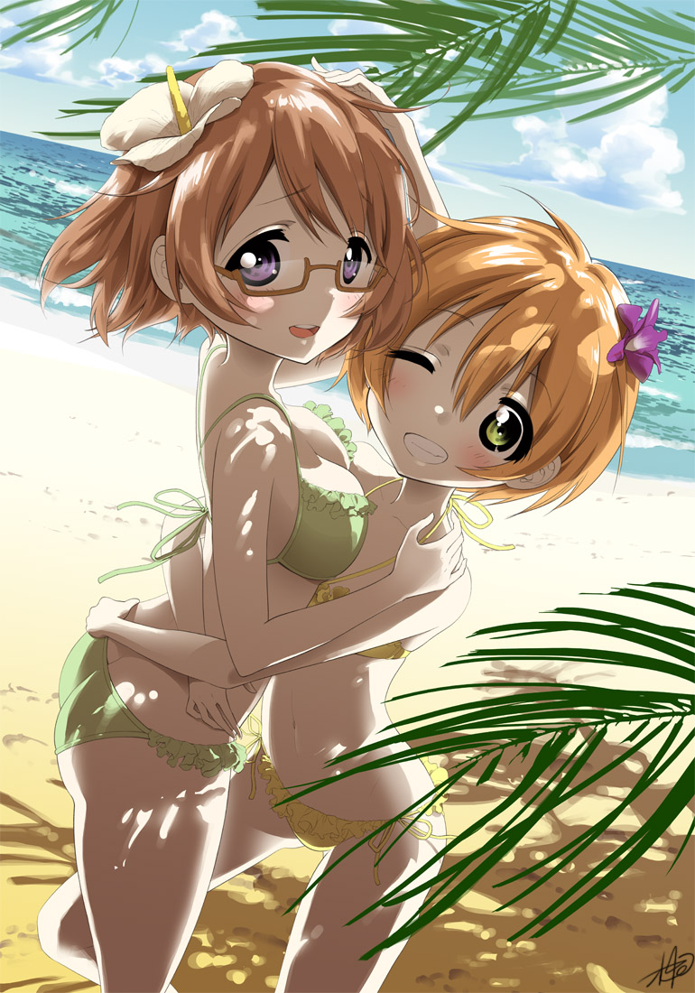 hoshizora rin and koizumi hanayo (love live! and 1 more) drawn by miringx2