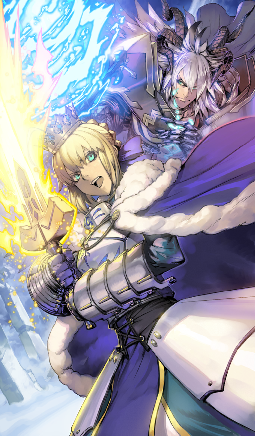 artoria pendragon, saber, and siegfried (fate and 1 more) drawn by shishizaru