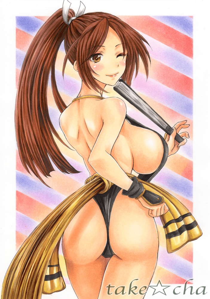 shiranui mai (the king of fighters and 1 more) drawn by takecha
