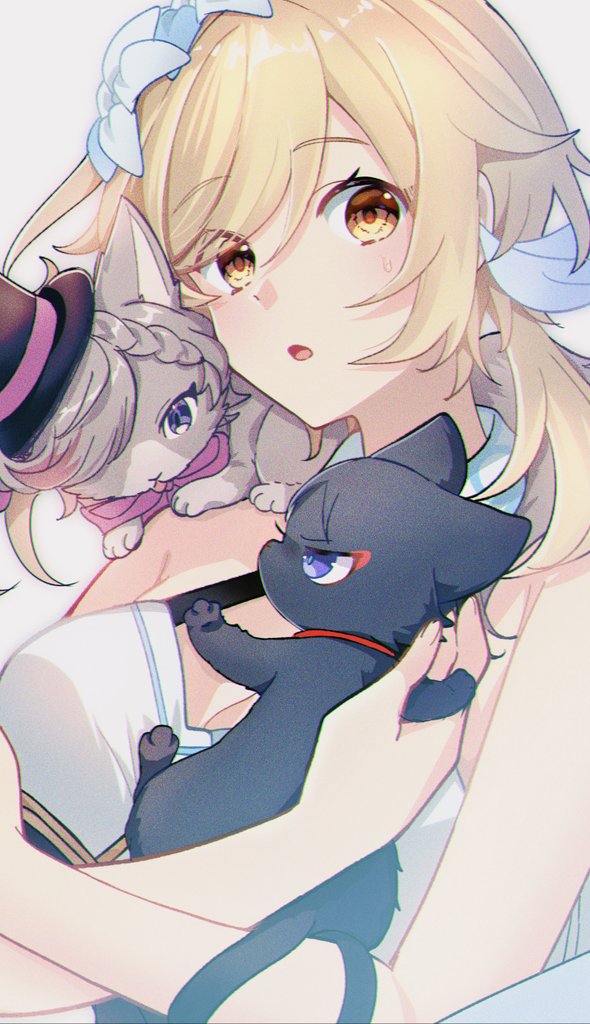 lumine, lyney, and scaramouche (genshin impact) drawn by bon@villa