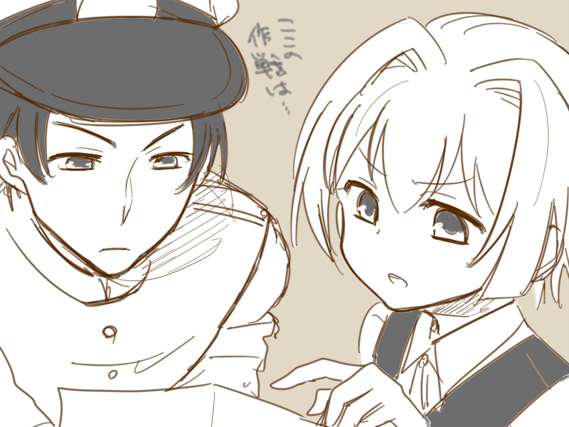 admiral and shiranui (kantai collection) drawn by r-king