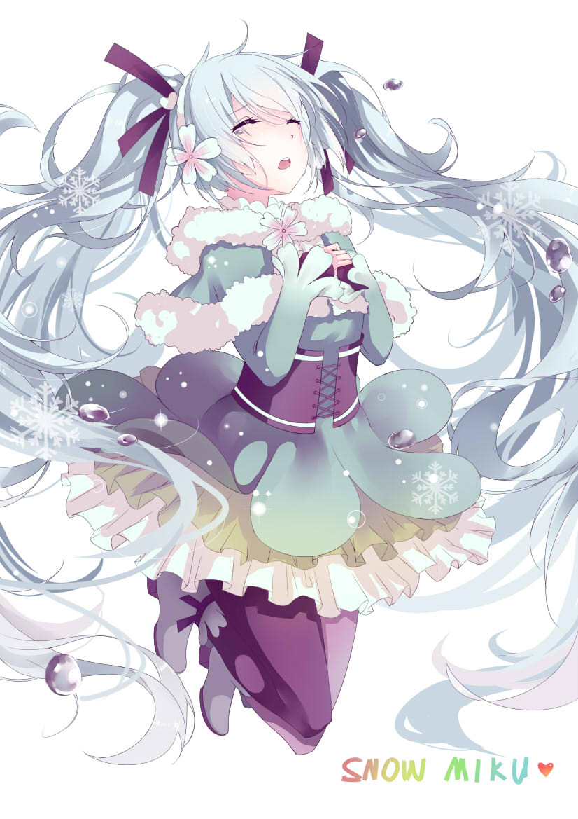 hatsune miku and yuki miku (vocaloid) drawn by shi-chen