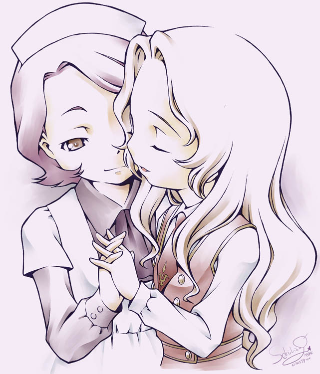 nunnally vi britannia and shinozaki sayoko (code geass) drawn by sekihan