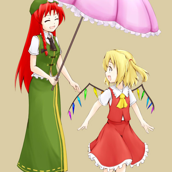 flandre scarlet and hong meiling (touhou) drawn by tsuyuki_(yukitgraph)