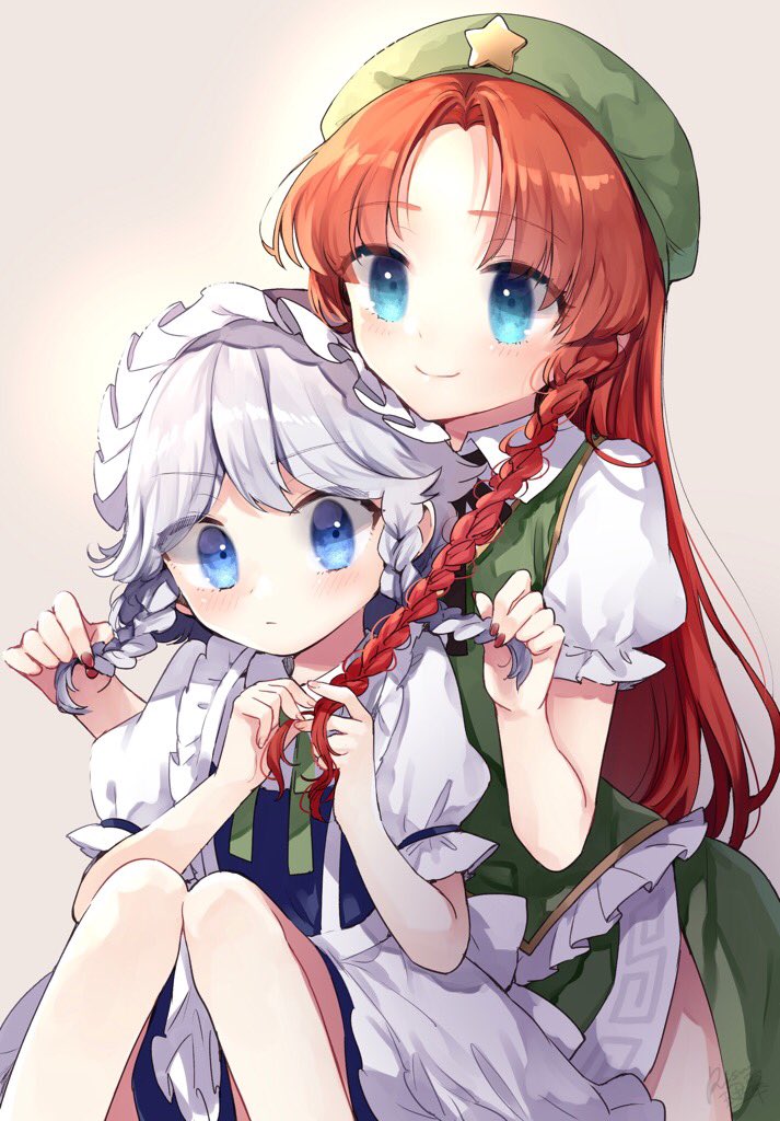 izayoi sakuya and hong meiling (touhou) drawn by risui_(suzu_rks)