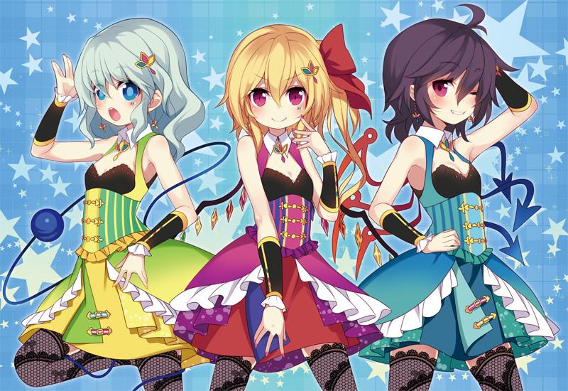 flandre scarlet, komeiji koishi, and houjuu nue (touhou and 1 more) drawn by minamura_haruki