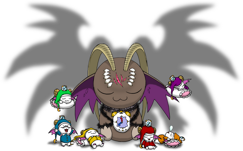 belphemon, belphemon rage mode, belphemon sleep mode, and sleepmon (digimon) drawn by listlessscrawls