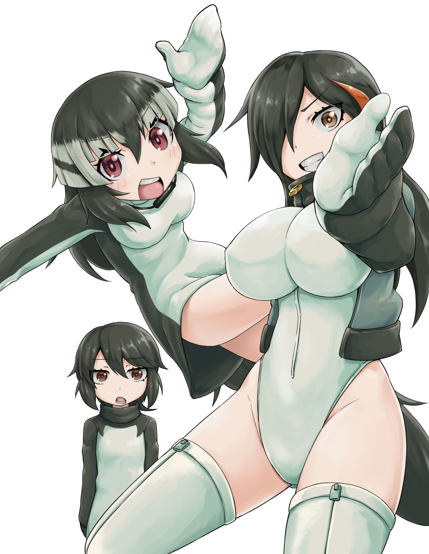adelie penguin, king penguin, and chinstrap penguin (kemono friends) drawn by kurosawa_(kurosawakyo)