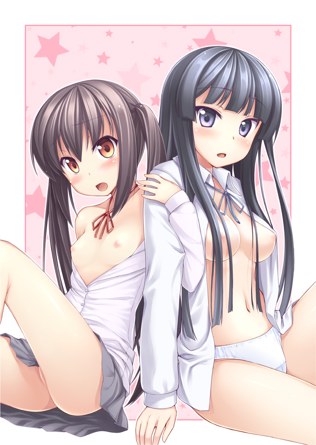 akiyama mio and nakano azusa (k-on!) drawn by nullken