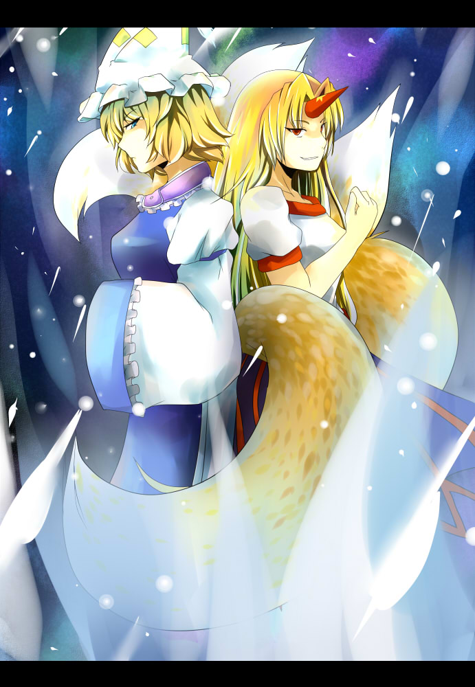 yakumo ran and hoshiguma yuugi (touhou) drawn by pakuchii