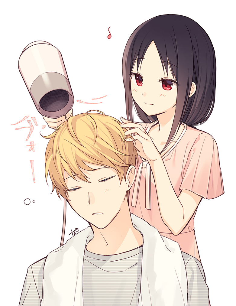 shinomiya kaguya and shirogane miyuki (kaguya-sama wa kokurasetai ~tensai-tachi no renai zunousen~) drawn by juugonichi_(wheeliex2)
