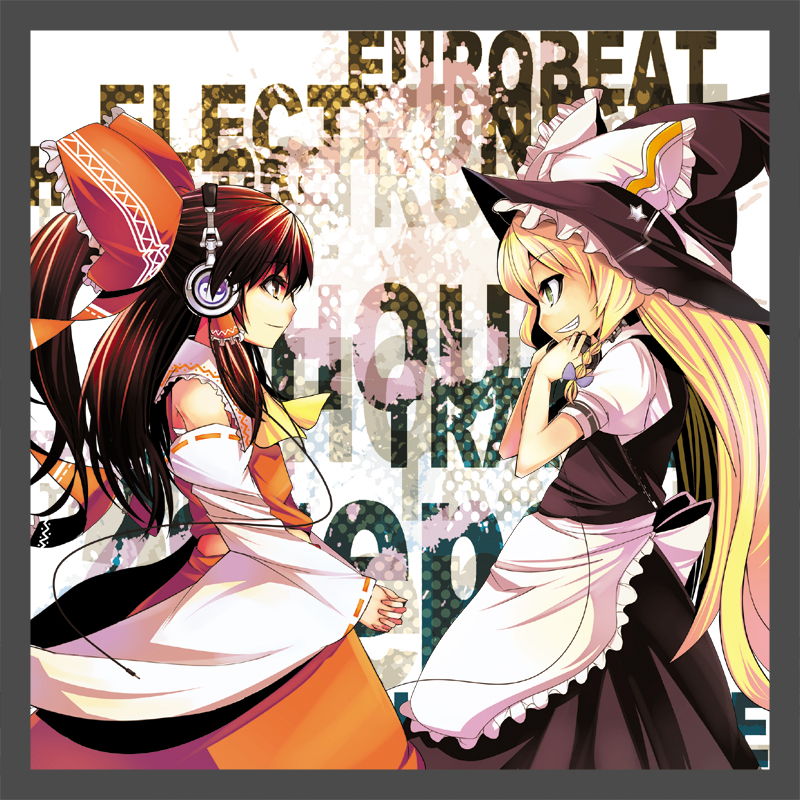 hakurei reimu and kirisame marisa (touhou) drawn by nirai_kanai