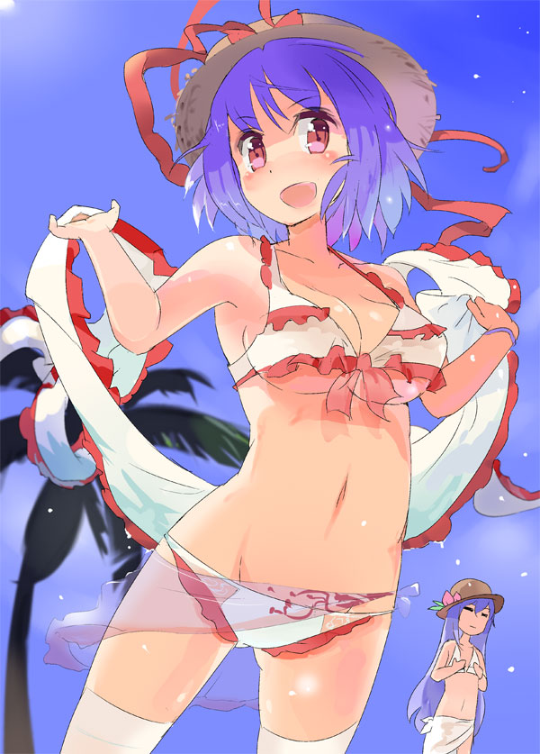 hinanawi tenshi and nagae iku (touhou) drawn by puuakachan
