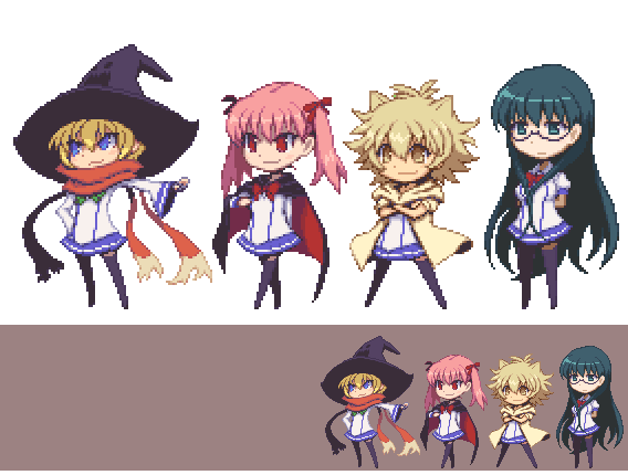 lily shiraishi, ootake michie, kamiyama kanna, and arnoul (ichiban ushiro no daimaou) drawn by uncoco