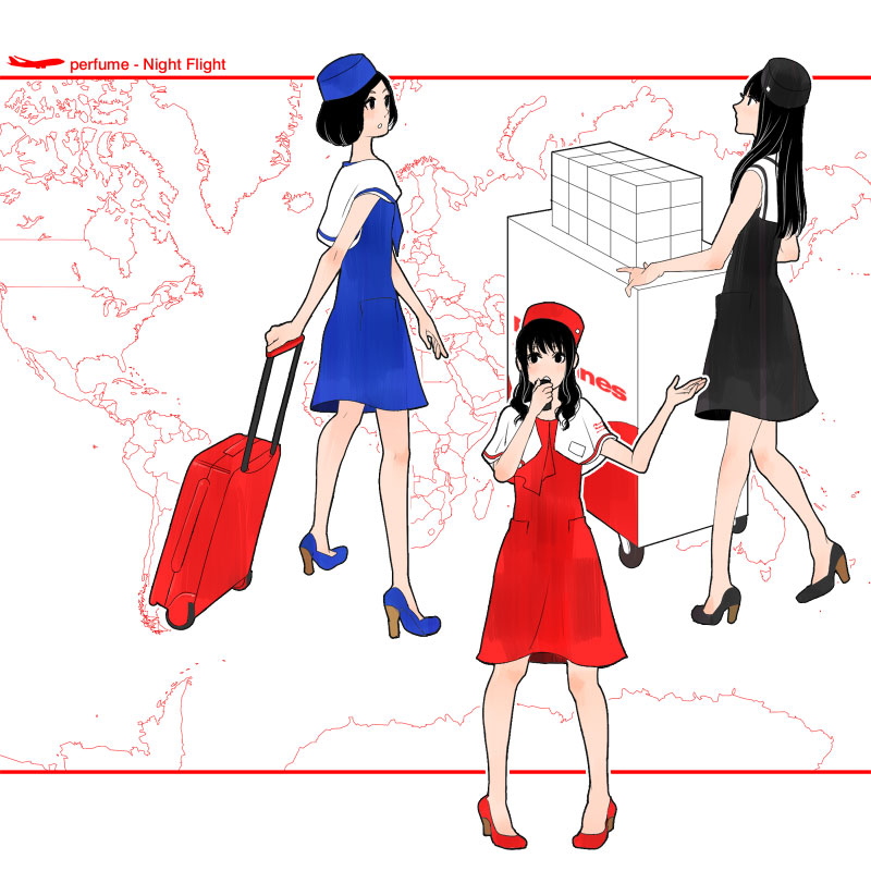 nocchi, kashiyuka, and a~chan (perfume) drawn by oyuyamio