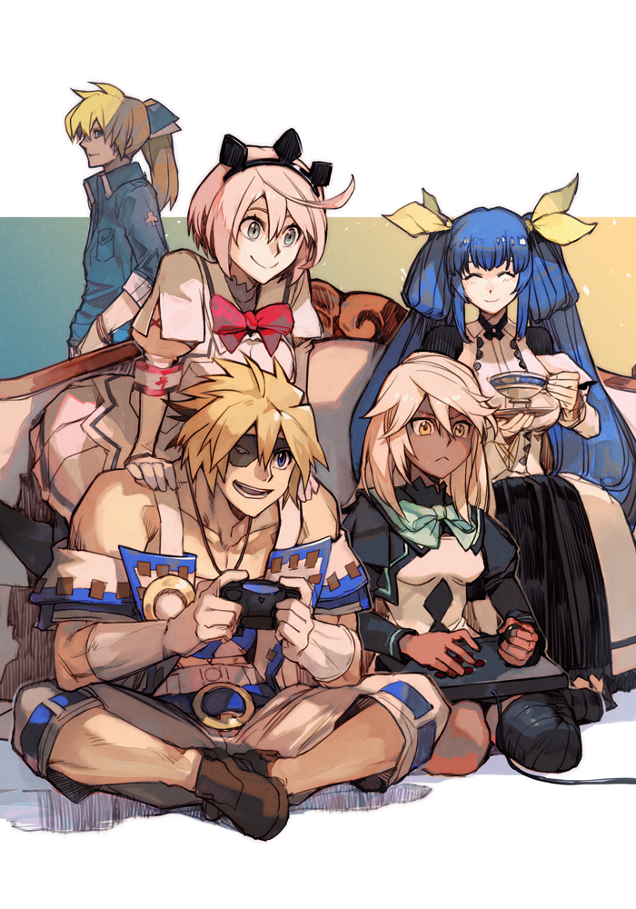 dizzy, ramlethal valentine, elphelt valentine, ky kiske, and sin kiske (guilty gear and 1 more) drawn by hungry_clicker
