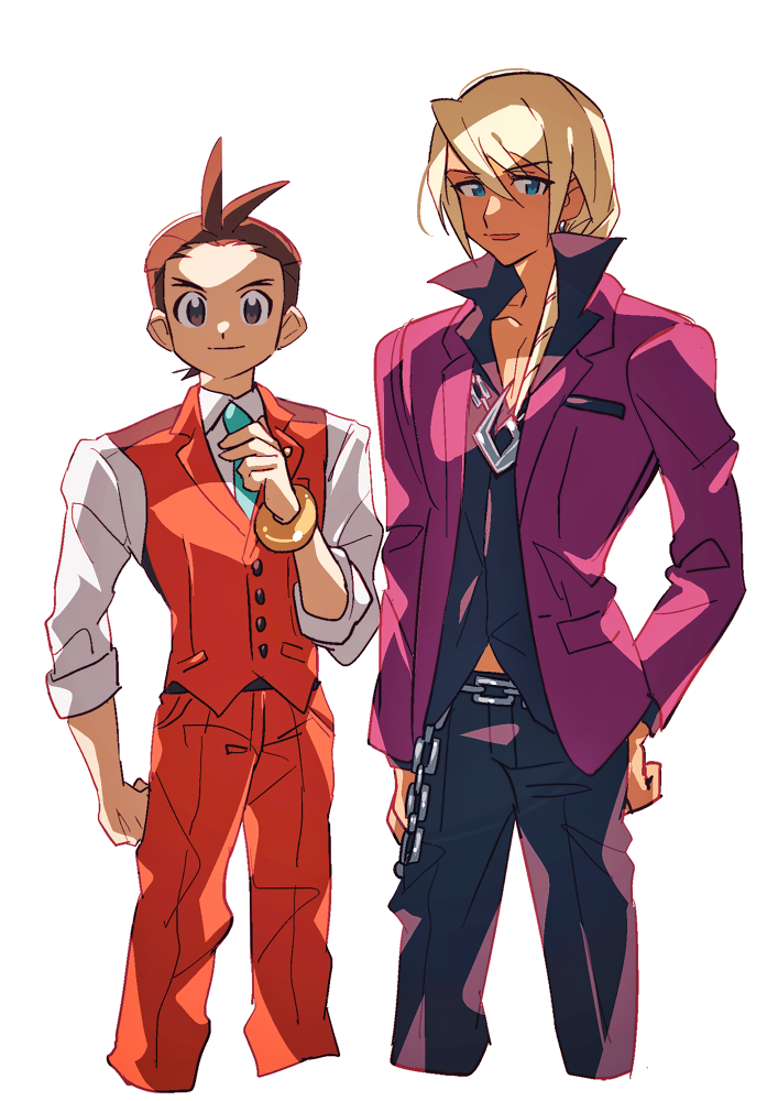 apollo justice and klavier gavin (ace attorney) drawn by grgrton