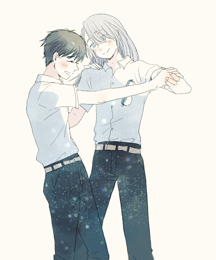 katsuki yuuri and viktor nikiforov (yuri!!! on ice) drawn by ima_(minitomato123)