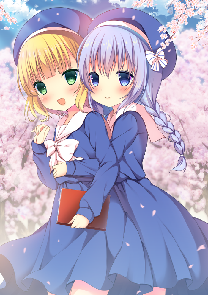 kafuu chino and kirima syaro (gochuumon wa usagi desu ka?) drawn by shibainu_niki