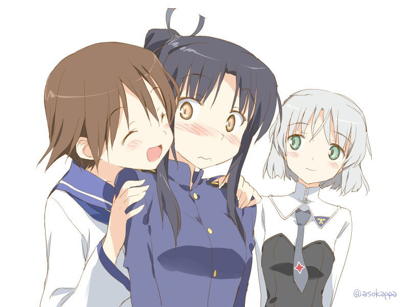 sanya v. litvyak, miyafuji yoshika, and hattori shizuka (world witches series and 1 more) drawn by asoka