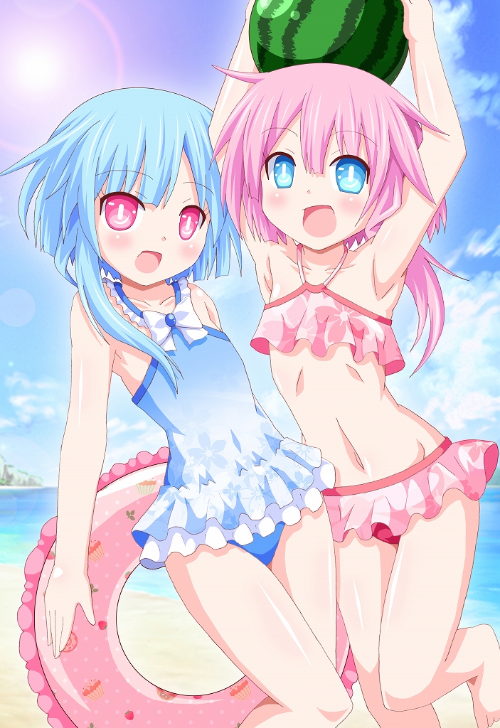 white sister ram and white sister rom (neptune) drawn by kagerou_(kers)