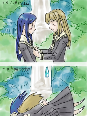 kuga natsuki and fujino shizuru (maria-sama ga miteru and 1 more) drawn by huu00