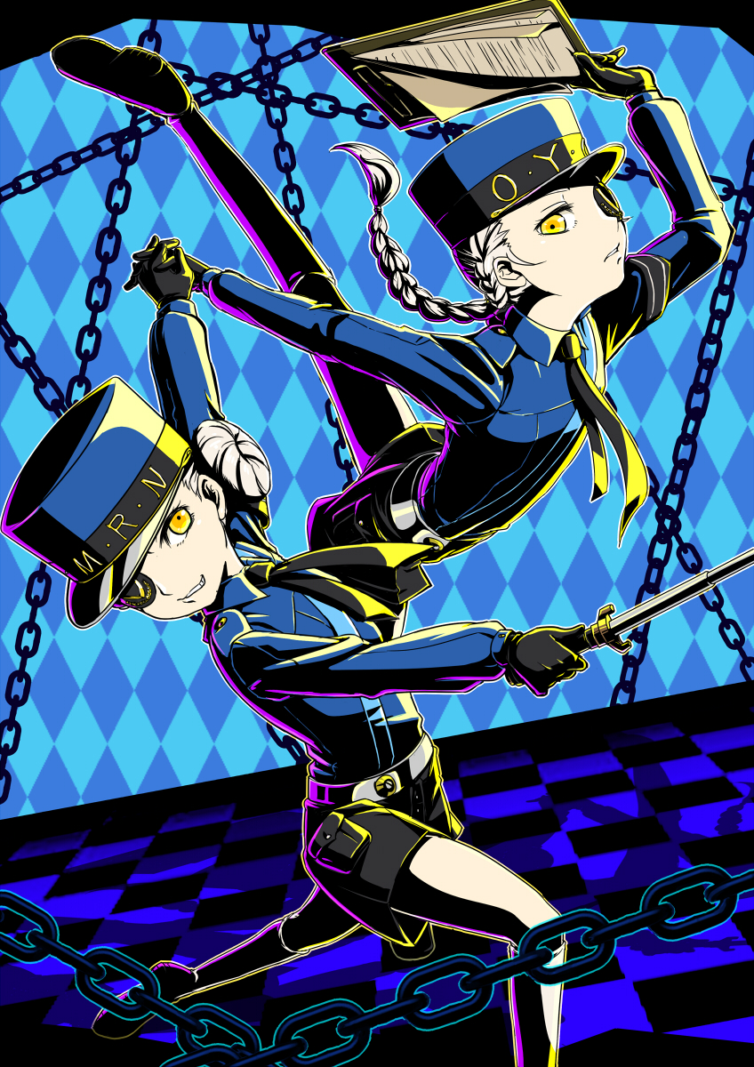 caroline and justine (persona and 1 more) drawn by harumiya_(hayatobi23)