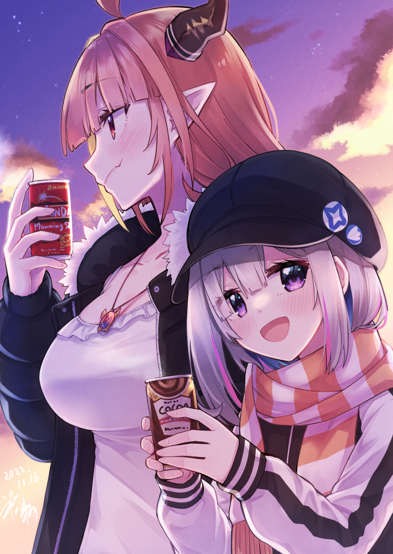 amane kanata and kiryu coco (hololive) drawn by hikawa_shou
