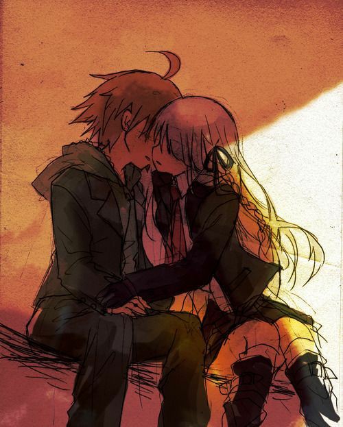 kirigiri kyoko and naegi makoto (danganronpa and 1 more) drawn by koukie