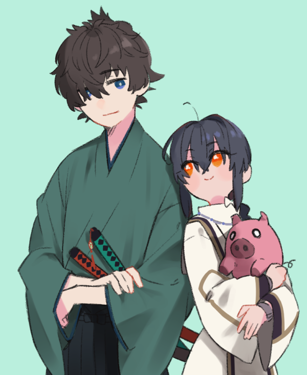 yamato takeru and miyamoto iori (fate and 1 more) drawn by ayu_(rinrin53)