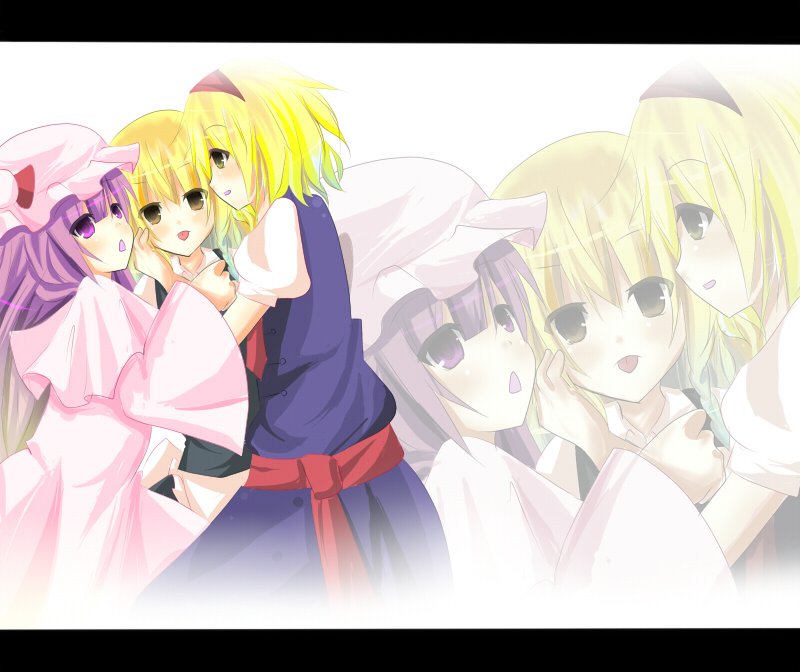 kirisame marisa, alice margatroid, and patchouli knowledge (touhou) drawn by yuita