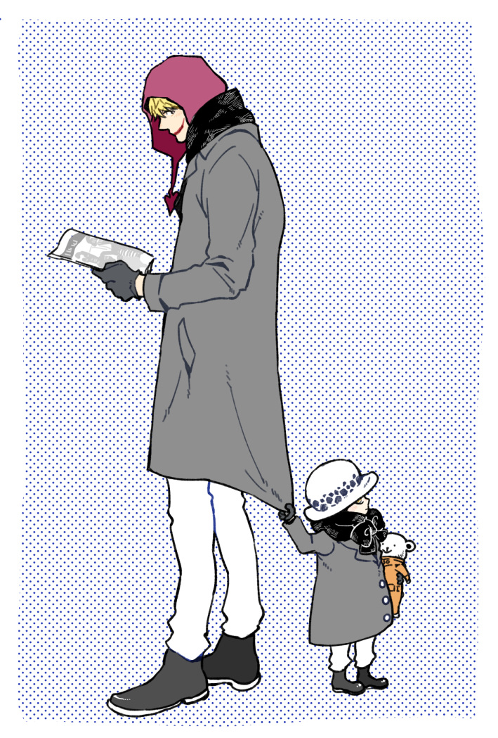 trafalgar law, donquixote rocinante, and bepo (one piece) drawn by itowo_(itowc)