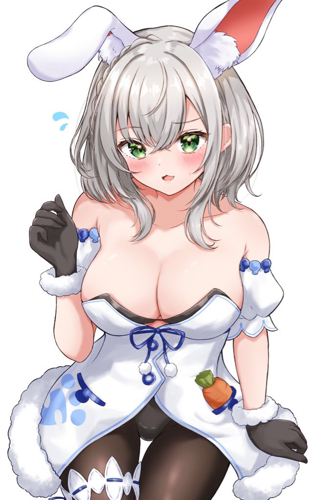 usada pekora, shirogane noel, and don-chan (hololive) drawn by rinkaa_(lovelive765pro2)