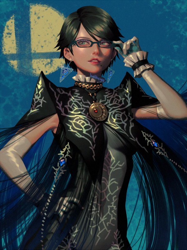 bayonetta (super smash bros. and 2 more) drawn by bellhenge