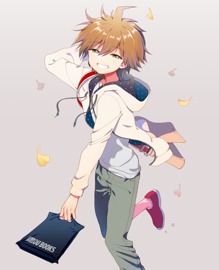 naegi makoto (danganronpa and 1 more) drawn by shirakino