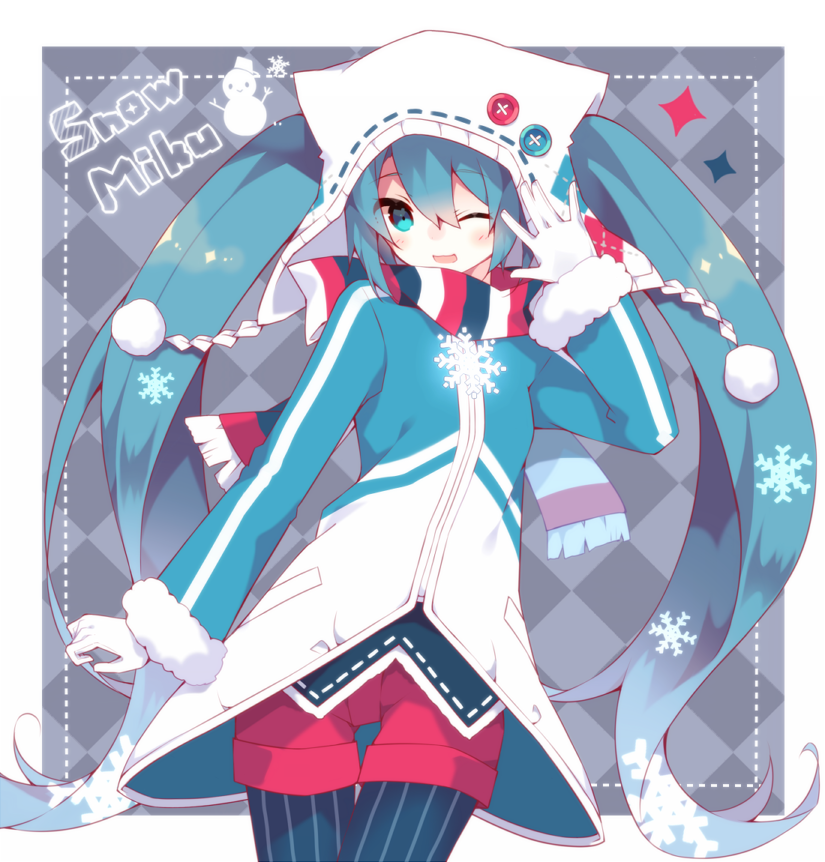 hatsune miku and yuki miku (vocaloid) drawn by hatoichi_reno
