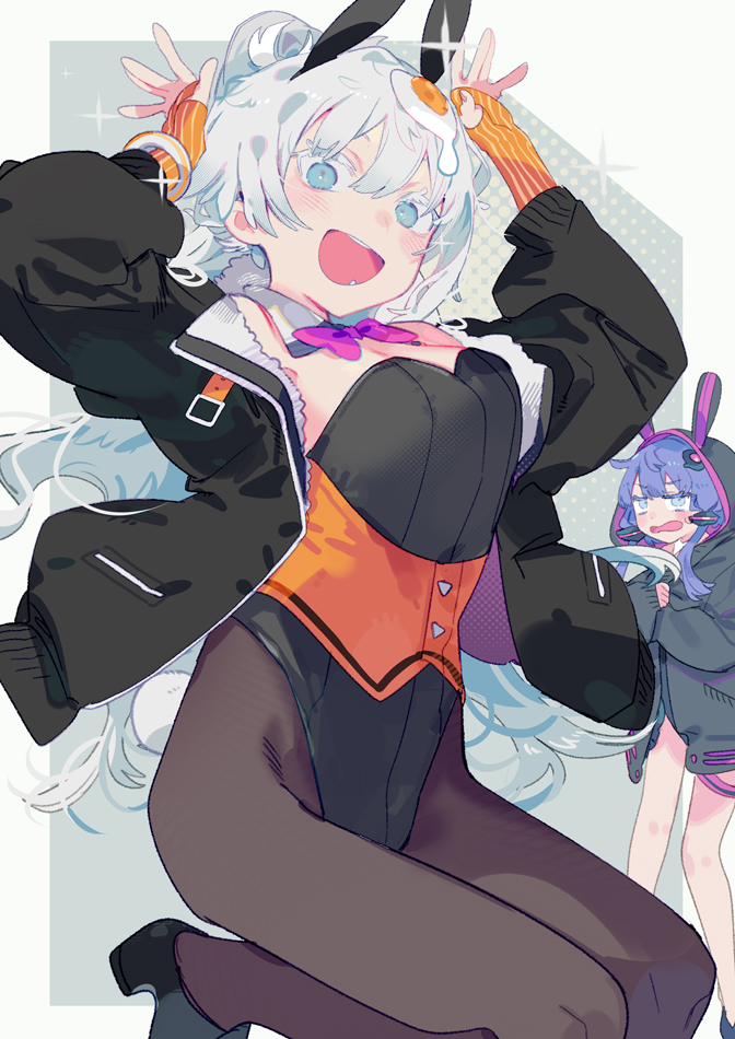 yuzuki yukari and kizuna akari (vocaloid and 1 more) drawn by karei