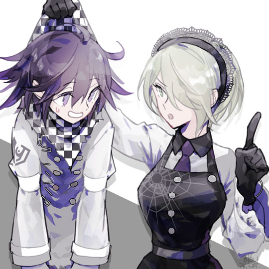 oma kokichi and tojo kirumi (danganronpa and 1 more) drawn by u_u_ki_u_u