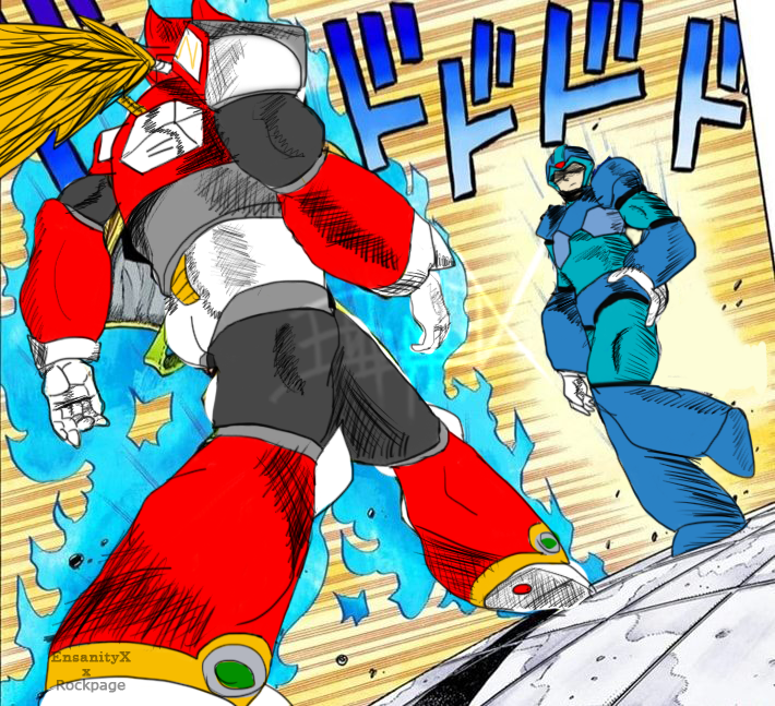 zero and x (jojo no kimyou na bouken and 3 more) drawn by ensanityx