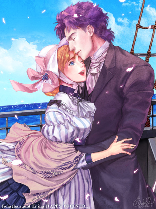 jonathan joestar and erina pendleton (jojo no kimyou na bouken and 1 more) drawn by usuke