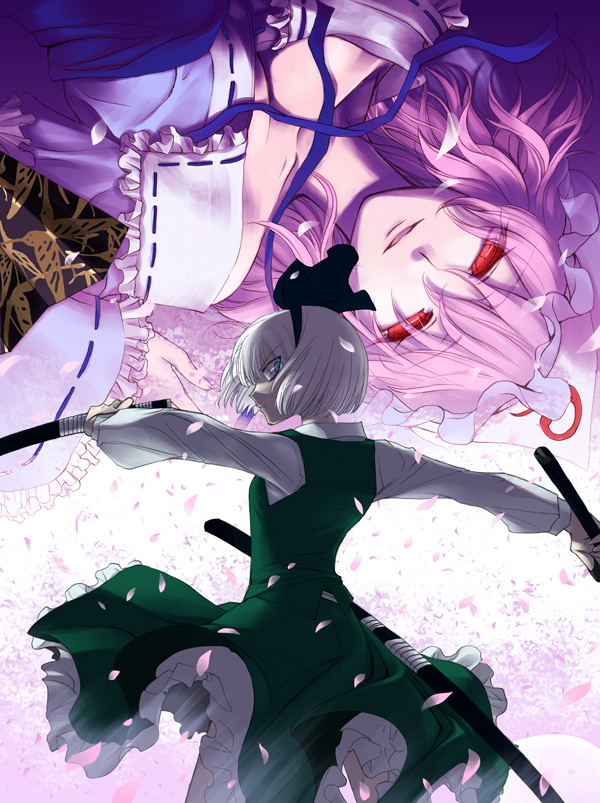 konpaku youmu and saigyouji yuyuko (touhou) drawn by ishikawa_yuga
