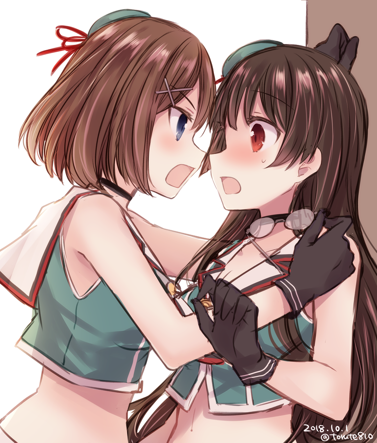 maya, choukai, maya kai ni, and choukai kai ni (kantai collection) drawn by kabocha_torute