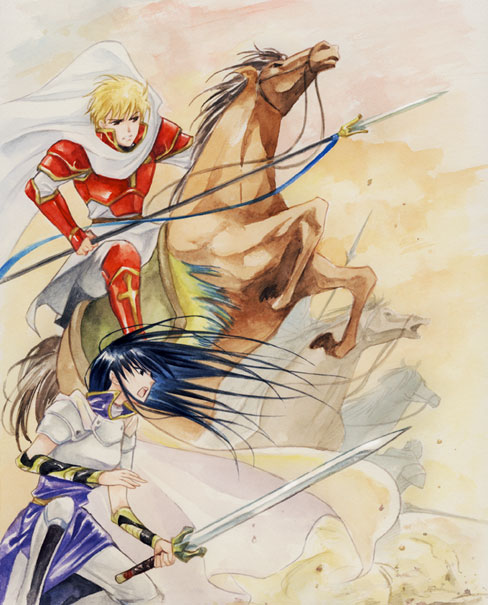 ayra and naoise (fire emblem and 1 more) drawn by agahari